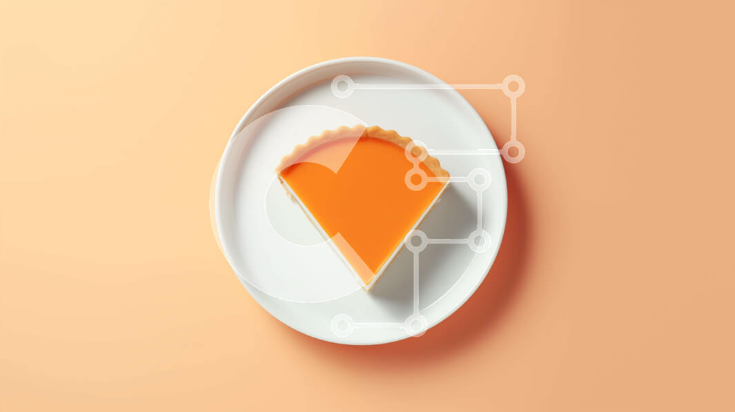 Intra Συλλεκτικό Ξύλινο Παζλ Plywood  4mm - Φέτα πορτοκαλόπιτας σε ένα λευκό πιάτο Σε Ξύλινο Κουτί - Διαστάσεις: 10x10 cm – 25 κομμάτια