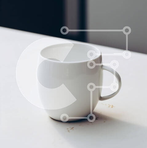 Intra Συλλεκτικό Ξύλινο Παζλ Plywood 4mm - Λευκό φλιτζάνι καφέ στο άδειο τραπέζι Σε Ξύλινο Κουτί - Διαστάσεις: 10x10 cm – 25 κομμάτια - Image 1