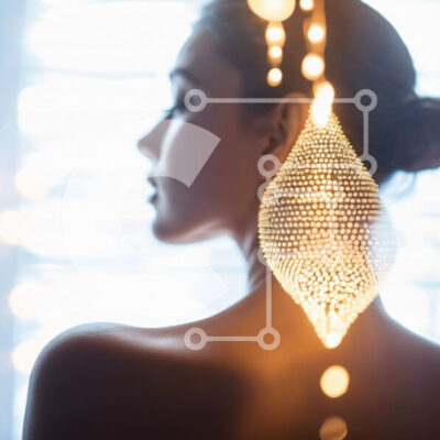 Intra Συλλεκτικό Ξύλινο Παζλ Plywood  4mm - Γυναίκα με στολίδι μαλλιών LED Σε Ξύλινο Κουτί - Διαστάσεις: 10x10 cm – 25 κομμάτια - Image 1