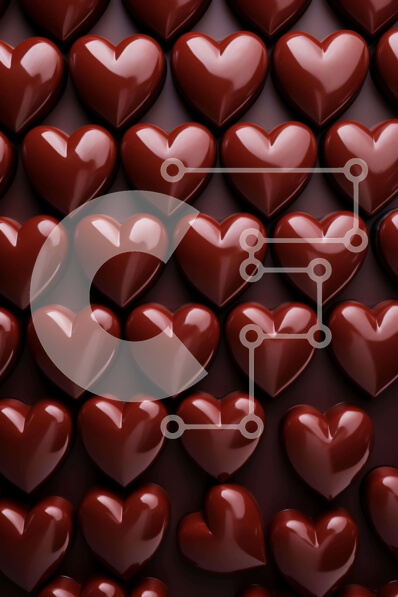 Intra Συλλεκτικό Ξύλινο Παζλ Plywood  4mm - Σοκολατάκια σε σχήμα καρδιάς σε διάφορα μεγέθη και χρώματα Σε Ξύλινο Κουτί - Διαστάσεις: 10x10 cm – 25 κομμάτια