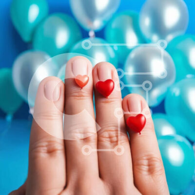 Intra Συλλεκτικό Ξύλινο Παζλ Plywood 4mm - Χέρι με Red Hearts Nail Art Σε Ξύλινο Κουτί - Διαστάσεις: 10x10 cm – 25 κομμάτια - Image 1