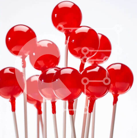 Intra Συλλεκτικό Ξύλινο Παζλ Plywood 4mm - Ομάδα κόκκινα γλειφιτζούρια σε ξύλινα ραβδιά Σε Ξύλινο Κουτί - Διαστάσεις: 10x10 cm – 25 κομμάτια - Image 1