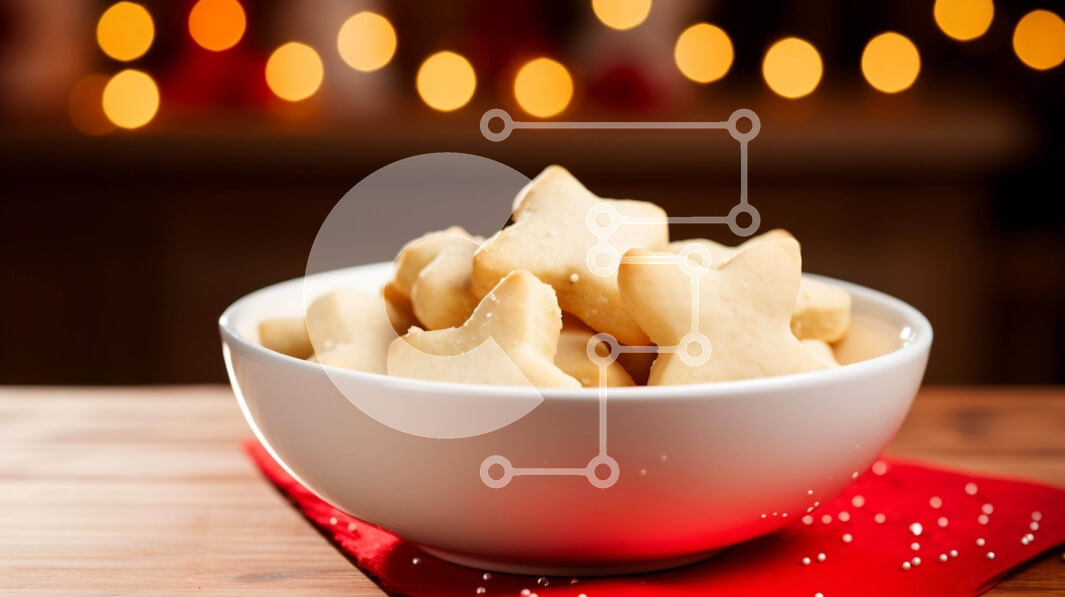 Intra Συλλεκτικό Ξύλινο Παζλ Plywood  4mm - Μπολ μπισκότων σε σχήμα αστεριού με κόκκινες χαρτοπετσέτες Σε Ξύλινο Κουτί - Διαστάσεις: 10x10 cm – 25 κομμάτια