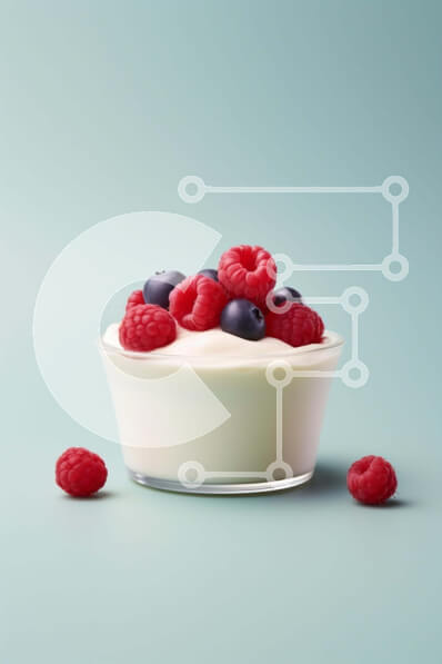 Intra Συλλεκτικό Ξύλινο Παζλ Plywood  4mm - Μπολ με γιαούρτι με μούρα σε πορτοκαλί φόντο Σε Ξύλινο Κουτί - Διαστάσεις: 10x10 cm – 25 κομμάτια