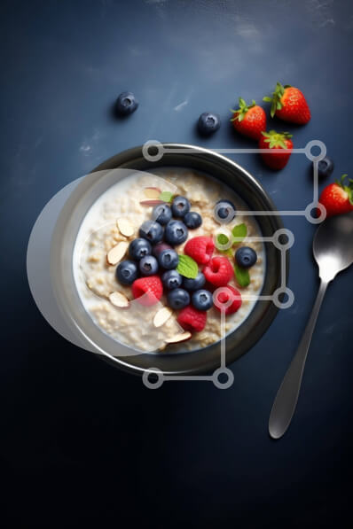 Intra Συλλεκτικό Ξύλινο Παζλ Plywood  4mm - Μπολ με πλιγούρι βρώμης με φρέσκα μούρα και κουτάλι Σε Ξύλινο Κουτί - Διαστάσεις: 10x10 cm – 25 κομμάτια