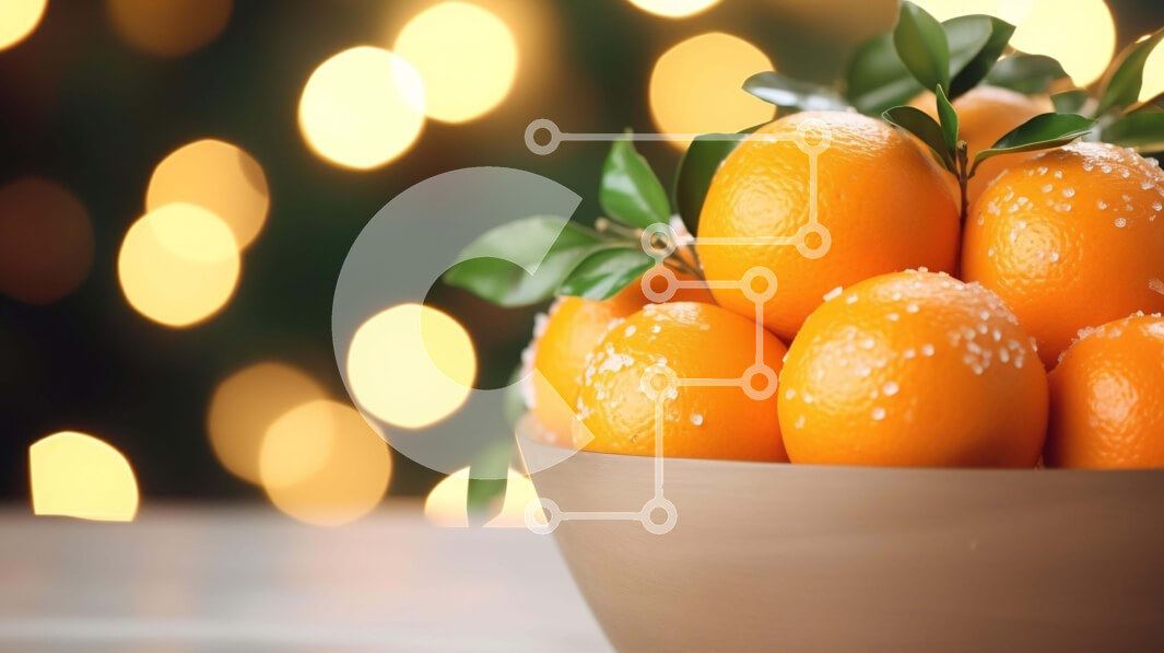 Intra Συλλεκτικό Ξύλινο Παζλ Plywood  4mm - Μπολ με πορτοκάλια σε φωτισμένο φόντο Σε Ξύλινο Κουτί - Διαστάσεις: 10x10 cm – 25 κομμάτια