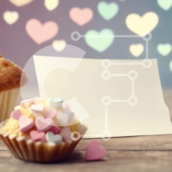 Intra Συλλεκτικό Ξύλινο Παζλ Plywood  4mm - Muffin και Cupcake με καρδιές και ψεκασμούς Σε Ξύλινο Κουτί - Διαστάσεις: 10x10 cm – 25 κομμάτια - Image 1