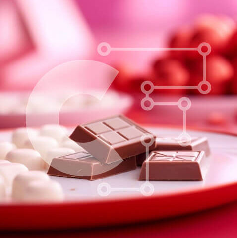 Intra Συλλεκτικό Ξύλινο Παζλ Plywood  4mm - Ημέρα του Αγίου Βαλεντίνου σοκολάτα και γλυκές λιχουδιές με κόκκινα τριαντάφυλλα Σε Ξύλινο Κουτί - Διαστάσεις: 10x10 cm – 25 κομμάτια - Image 1