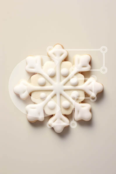 Intra Συλλεκτικό Ξύλινο Παζλ Plywood  4mm - Μπισκότο σε σχήμα νιφάδας χιονιού με λευκό πάγωμα Σε Ξύλινο Κουτί - Διαστάσεις: 10x10 cm – 25 κομμάτια