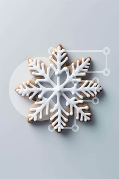 Intra Συλλεκτικό Ξύλινο Παζλ Plywood  4mm - Μπισκότο με νιφάδα χιονιού με λευκό πάγωμα Σε Ξύλινο Κουτί - Διαστάσεις: 10x10 cm – 25 κομμάτια