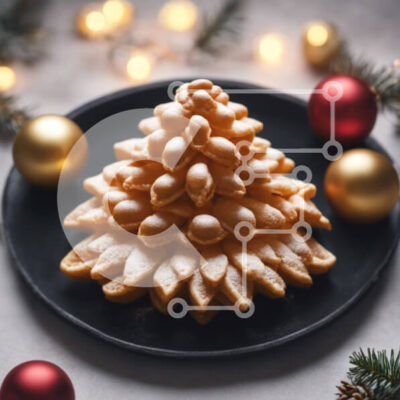 Intra Συλλεκτικό Ξύλινο Παζλ Plywood  4mm - Διακοσμητικό πεύκο σε ένα εορταστικό πιάτο Σε Ξύλινο Κουτί - Διαστάσεις: 10x10 cm – 25 κομμάτια - Image 1