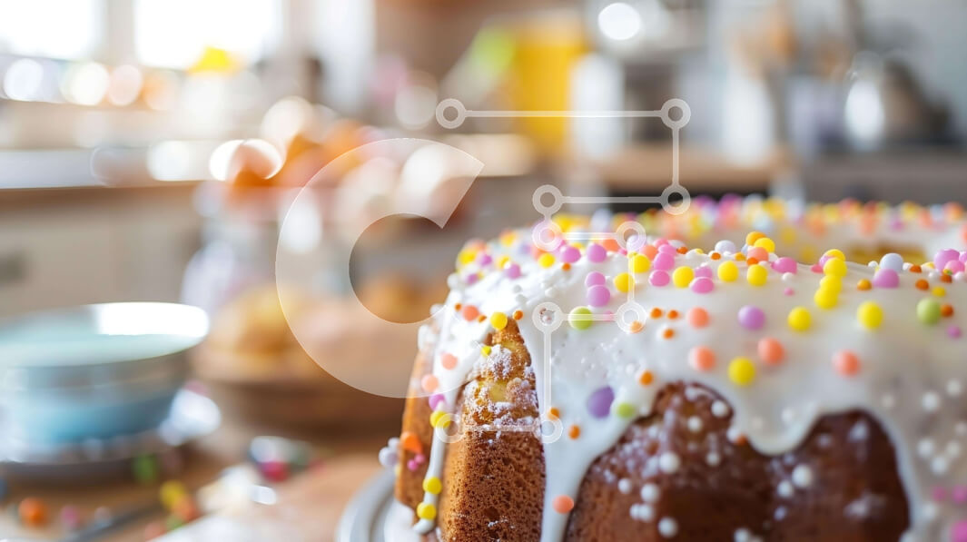 Intra Συλλεκτικό Ξύλινο Παζλ Plywood  4mm - Τούρτα Bundt με πολύχρωμα ψεκάσματα και γλάσο Σε Ξύλινο Κουτί - Διαστάσεις: 10x10 cm – 25 κομμάτια