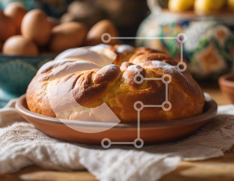 Intra Συλλεκτικό Ξύλινο Παζλ Plywood  4mm - Μπολ με ψωμί και φρέσκα φρούτα και λαχανικά Σε Ξύλινο Κουτί - Διαστάσεις: 10x10 cm – 25 κομμάτια