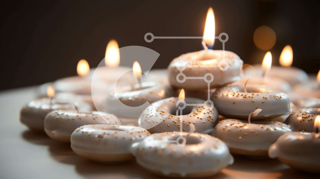 Intra Συλλεκτικό Ξύλινο Παζλ Plywood  4mm - Ομάδα ντόνατς με αναμμένα κεριά Σε Ξύλινο Κουτί - Διαστάσεις: 10x10 cm – 25 κομμάτια