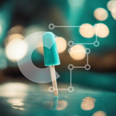 Intra Συλλεκτικό Ξύλινο Παζλ Plywood  4mm - Μπλε παγωτό ποπάκι σε ξύλινο ραβδί Σε Ξύλινο Κουτί - Διαστάσεις: 10x10 cm – 25 κομμάτια - Image 1