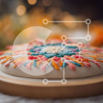 Intra Συλλεκτικό Ξύλινο Παζλ Plywood  4mm - Φρεσκοψημένο διακοσμημένο κέικ με πολύχρωμα λουλούδια σε ξύλινη σανίδα Σε Ξύλινο Κουτί - Διαστάσεις: 10x10 cm – 25 κομμάτια - Image 1