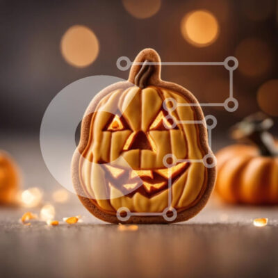 Intra Συλλεκτικό Ξύλινο Παζλ Plywood  4mm - Διακόσμηση μπισκότων σε σχήμα κολοκύθας για το Halloween Σε Ξύλινο Κουτί - Διαστάσεις: 10x10 cm – 25 κομμάτια - Image 1