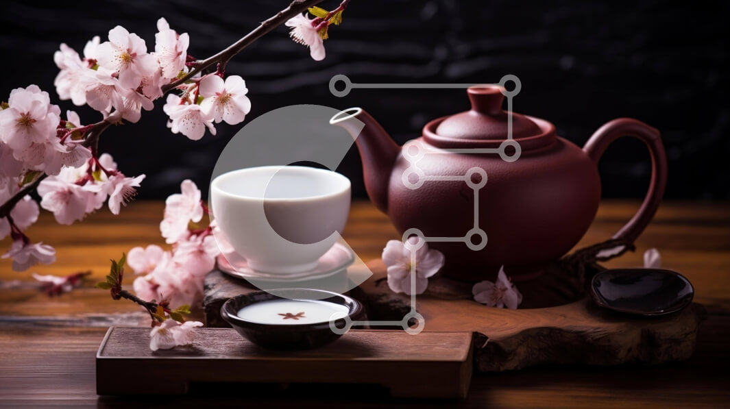 Intra Συλλεκτικό Ξύλινο Παζλ Plywood  4mm - Σετ τσαγιού με ροζ άνθη σε ξύλινο δίσκο Σε Ξύλινο Κουτί - Διαστάσεις: 10x10 cm – 25 κομμάτια