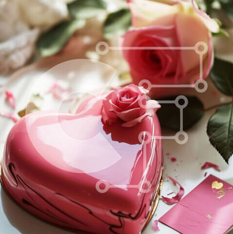 Intra Συλλεκτικό Ξύλινο Παζλ Plywood 4mm - Τούρτα σε σχήμα καρδιάς με τριαντάφυλλα για ειδική περίσταση Σε Ξύλινο Κουτί - Διαστάσεις: 10x10 cm – 25 κομμάτια - Image 1