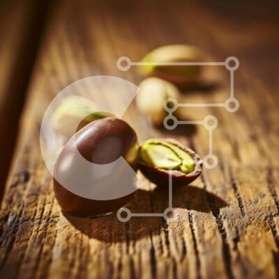 Intra Συλλεκτικό Ξύλινο Παζλ Plywood  4mm - Φιστίκια σοκολάτας σε ρουστίκ ξύλινο τραπέζι Σε Ξύλινο Κουτί - Διαστάσεις: 10x10 cm – 25 κομμάτια - Image 1