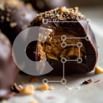 Intra Συλλεκτικό Ξύλινο Παζλ Plywood  4mm - Decadent τρούφες σοκολάτας με ξηρούς καρπούς Σε Ξύλινο Κουτί - Διαστάσεις: 10x10 cm – 25 κομμάτια - Image 1