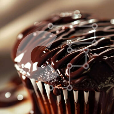 Intra Συλλεκτικό Ξύλινο Παζλ Plywood  4mm - Λαχταριστό Cupcake σοκολάτας με παγωμένο σοκολάτα και σάλτσα Σε Ξύλινο Κουτί - Διαστάσεις: 10x10 cm – 25 κομμάτια - Image 1