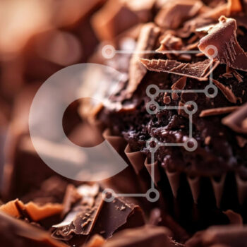 Intra Συλλεκτικό Ξύλινο Παζλ Plywood  4mm - Cupcake σοκολάτας με σοκολατένια πασπαλίσματα στο τραπέζι Σε Ξύλινο Κουτί - Διαστάσεις: 10x10 cm – 25 κομμάτια - Image 1