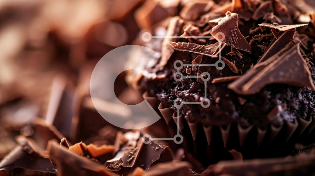 Intra Συλλεκτικό Ξύλινο Παζλ Plywood  4mm - Cupcake σοκολάτας με σοκολατένια πασπαλίσματα στο τραπέζι Σε Ξύλινο Κουτί - Διαστάσεις: 10x10 cm – 25 κομμάτια - Image 1