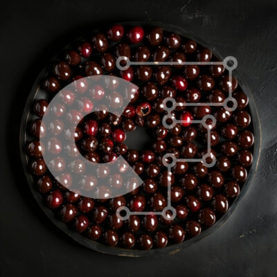 Intra Συλλεκτικό Ξύλινο Παζλ Plywood  4mm - Διάφορα κεράσια καλυμμένα με σοκολάτα σε κυκλικό δίσκο Σε Ξύλινο Κουτί - Διαστάσεις: 10x10 cm – 25 κομμάτια - Image 1