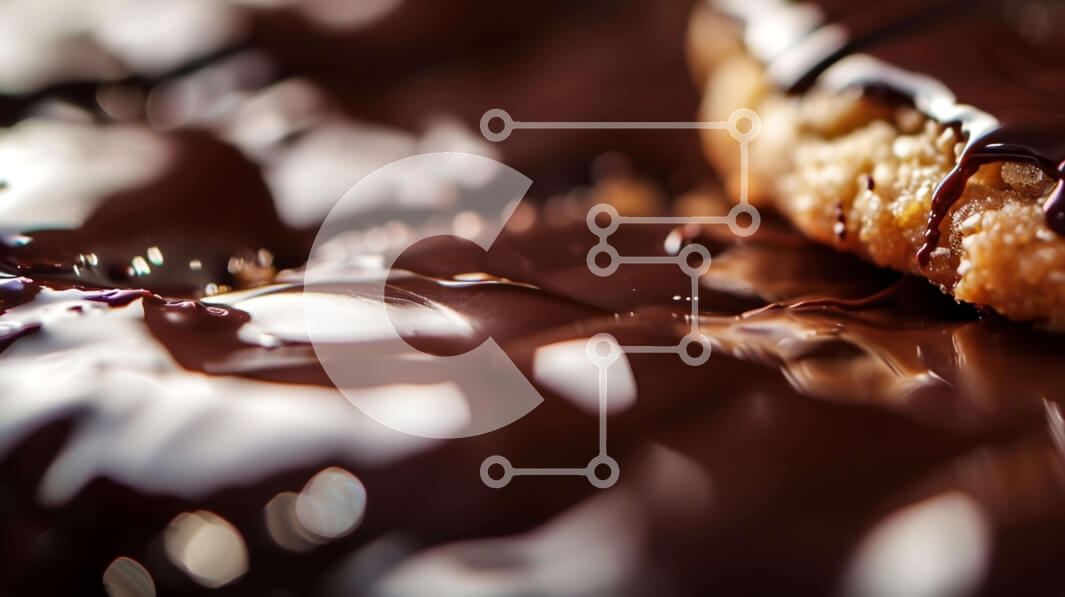 Intra Συλλεκτικό Ξύλινο Παζλ Plywood  4mm - Κοντινό πλάνο με μπισκότα καλυμμένα με σοκολάτα Σε Ξύλινο Κουτί - Διαστάσεις: 10x10 cm – 25 κομμάτια