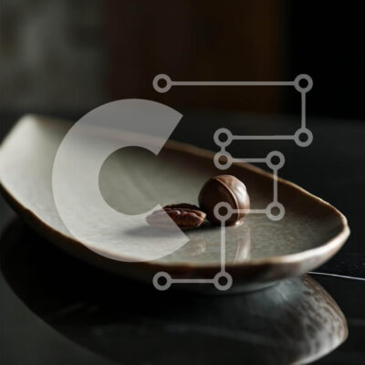 Intra Συλλεκτικό Ξύλινο Παζλ Plywood 4mm - Πιάτο με δύο σοκολάτες και πεκάν Σε Ξύλινο Κουτί - Διαστάσεις: 10x10 cm – 25 κομμάτια - Image 1