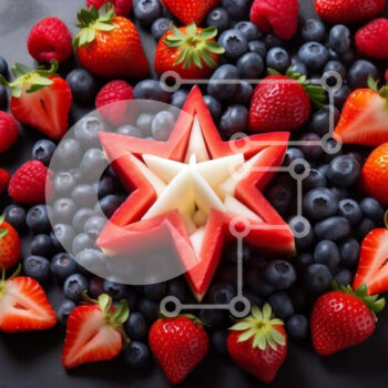 Intra Συλλεκτικό Ξύλινο Παζλ Plywood  4mm - Φρουτοσύνθεση σε σχήμα αστεριού με φράουλες, βατόμουρα και σμέουρα Σε Ξύλινο Κουτί - Διαστάσεις: 10x10 cm – 25 κομμάτια - Image 1