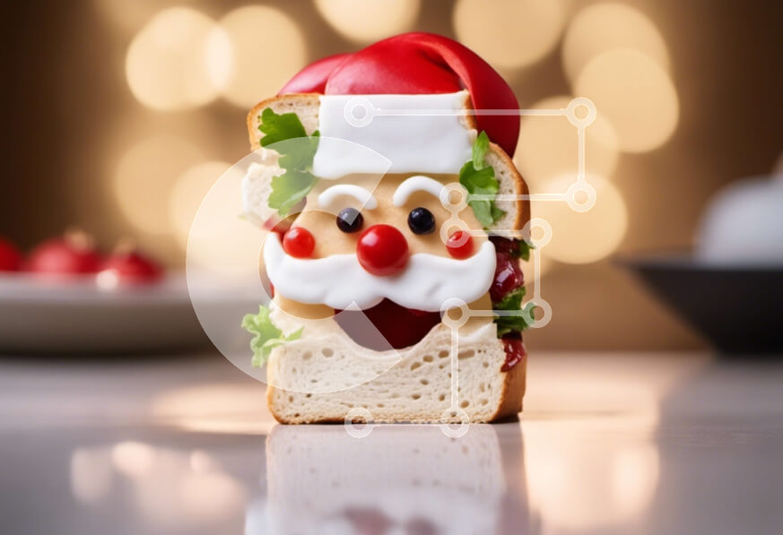 Intra Συλλεκτικό Ξύλινο Παζλ Plywood  4mm - Σάντουιτς σε σχήμα Άγιου Βασίλη Σε Ξύλινο Κουτί - Διαστάσεις: 10x10 cm – 25 κομμάτια