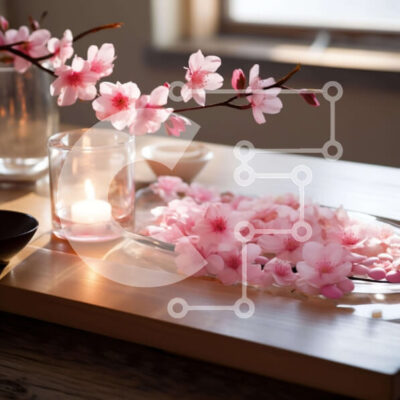 Intra Συλλεκτικό Ξύλινο Παζλ Plywood  4mm - Επιτραπέζιο με ροζ λουλούδια, κεριά και σκεύη Σε Ξύλινο Κουτί - Διαστάσεις: 10x10 cm – 25 κομμάτια - Image 1