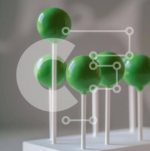 Intra Συλλεκτικό Ξύλινο Παζλ Plywood 4mm - Ποικιλία πράσινου κέικ που σκάει σε λευκές οδοντογλυφίδες Σε Ξύλινο Κουτί - Διαστάσεις: 10x10 cm – 25 κομμάτια - Image 1