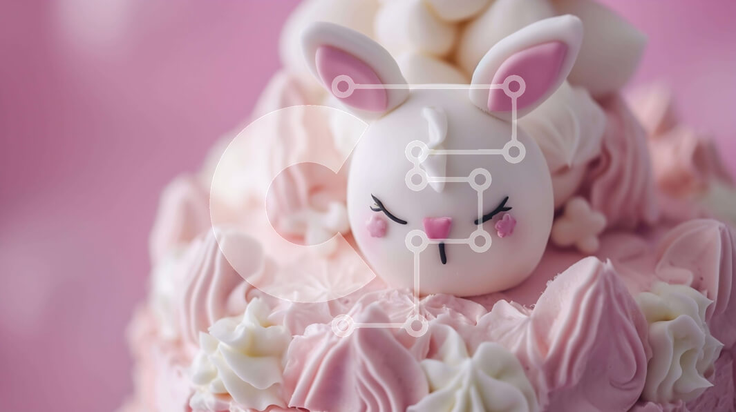 Intra Συλλεκτικό Ξύλινο Παζλ Plywood  4mm - Λευκό κέικ λαγουδάκι με ροζ πάγωμα και φοντάν Σε Ξύλινο Κουτί - Διαστάσεις: 10x10 cm – 25 κομμάτια