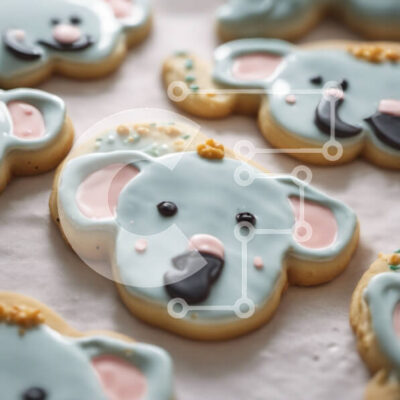 Intra Συλλεκτικό Ξύλινο Παζλ Plywood  4mm - Μπισκότα με διακοσμητικά με θέμα τον ελέφαντα Σε Ξύλινο Κουτί - Διαστάσεις: 10x10 cm – 25 κομμάτια - Image 1