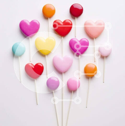 Intra Συλλεκτικό Ξύλινο Παζλ Plywood 4mm - Πολύχρωμο μπουκέτο με γλειφιτζούρια σε σχήμα καρδιάς Σε Ξύλινο Κουτί - Διαστάσεις: 10x10 cm – 25 κομμάτια - Image 1