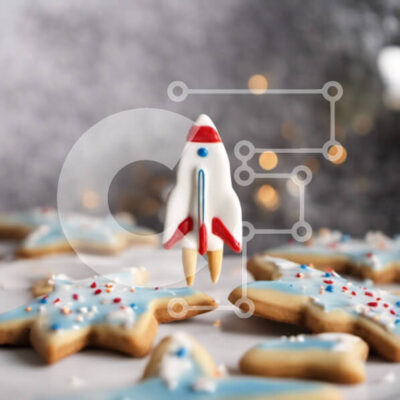 Intra Συλλεκτικό Ξύλινο Παζλ Plywood  4mm - Πιάτο με μπισκότα διαστημόπλοιου και πυραύλων σε σχήμα αστεριού Σε Ξύλινο Κουτί - Διαστάσεις: 10x10 cm – 25 κομμάτια - Image 1