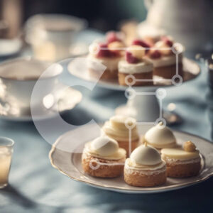 Intra Συλλεκτικό Ξύλινο Παζλ Plywood  4mm - Τραπέζι με επιδόρπια, cupcakes και γλυκά Σε Ξύλινο Κουτί - Διαστάσεις: 10x10 cm – 25 κομμάτια