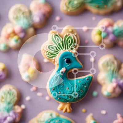 Intra Συλλεκτικό Ξύλινο Παζλ Plywood  4mm - Πολύχρωμο μπισκότο Peacock στο τραπέζι Σε Ξύλινο Κουτί - Διαστάσεις: 10x10 cm – 25 κομμάτια - Image 1