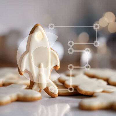 Intra Συλλεκτικό Ξύλινο Παζλ Plywood  4mm - Cookies σε σχήμα αεροπλάνου και διαστημόπλοιου Σε Ξύλινο Κουτί - Διαστάσεις: 10x10 cm – 25 κομμάτια - Image 1