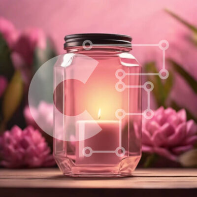 Intra Συλλεκτικό Ξύλινο Παζλ Plywood  4mm - Γυάλινο βάζο με αρωματικά κεριά και ροζ λουλούδια - Βελτιώστε την ατμόσφαιρα Σε Ξύλινο Κουτί - Διαστάσεις: 10x10 cm – 25 κομμάτια - Image 1