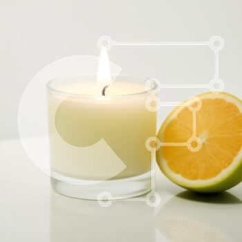 Intra Συλλεκτικό Ξύλινο Παζλ Plywood  4mm - Φωτογραφία με κεριά και πορτοκάλι νεκρή φύση Σε Ξύλινο Κουτί - Διαστάσεις: 10x10 cm – 25 κομμάτια - Image 1