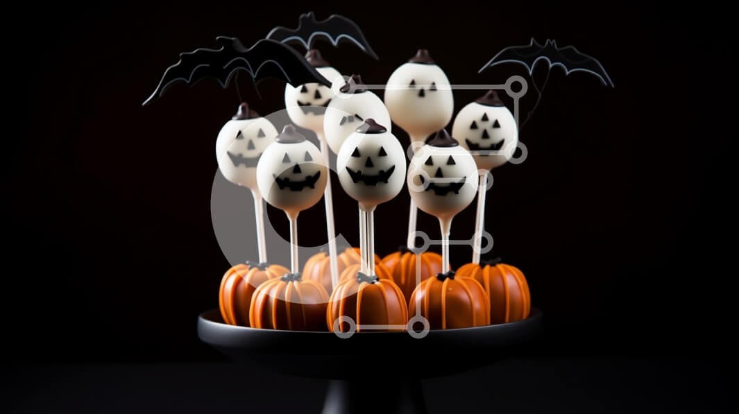 Intra Συλλεκτικό Ξύλινο Παζλ Plywood  4mm - Cake Pops με θέμα το Halloween με πρόσωπα κολοκύθας και νυχτερίδες Σε Ξύλινο Κουτί - Διαστάσεις: 10x10 cm – 25 κομμάτια