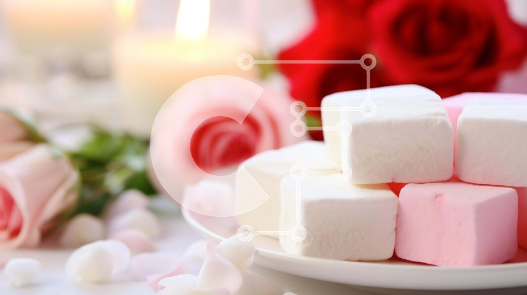 Intra Συλλεκτικό Ξύλινο Παζλ Plywood  4mm - Ρομαντικό πιάτο γλυκού Marshmallow και Rose με κερί Σε Ξύλινο Κουτί - Διαστάσεις: 10x10 cm – 25 κομμάτια