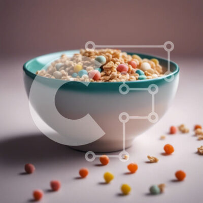 Intra Συλλεκτικό Ξύλινο Παζλ Plywood  4mm - Πολύχρωμο μπολ δημητριακών με φρέσκα παρασκευασμένα δημητριακά και καραμέλες Σε Ξύλινο Κουτί - Διαστάσεις: 10x10 cm – 25 κομμάτια - Image 1