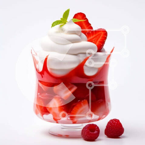 Intra Συλλεκτικό Ξύλινο Παζλ Plywood  4mm - Κρέμα σαντιγί και μούρα σε ένα γυάλινο μπολ Σε Ξύλινο Κουτί - Διαστάσεις: 10x10 cm – 25 κομμάτια - Image 1