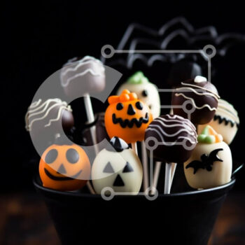 Intra Συλλεκτικό Ξύλινο Παζλ Plywood 4mm - Black Cup με Halloween Cake Pops Σε Ξύλινο Κουτί - Διαστάσεις: 10x10 cm – 25 κομμάτια - Image 1