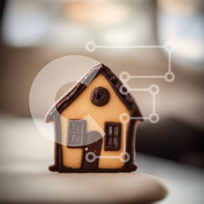 Intra Συλλεκτικό Ξύλινο Παζλ Plywood  4mm - Διακόσμηση σπιτιού με σοκολάτα σε λευκή επιφάνεια Σε Ξύλινο Κουτί - Διαστάσεις: 10x10 cm – 25 κομμάτια - Image 1